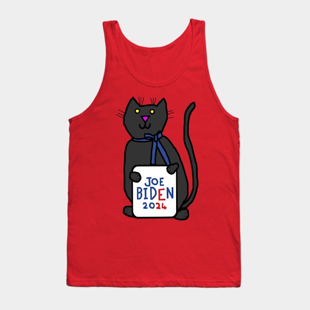 Cute Cat with Joe Biden 2024 Sign Tank Top by ellenhenryart